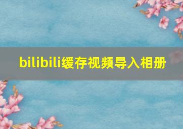 bilibili缓存视频导入相册