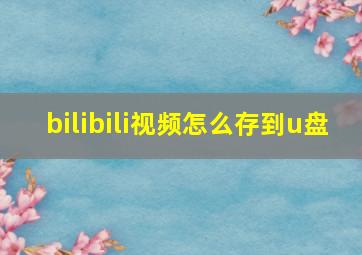 bilibili视频怎么存到u盘