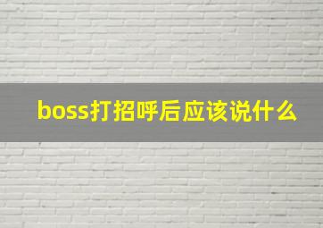 boss打招呼后应该说什么