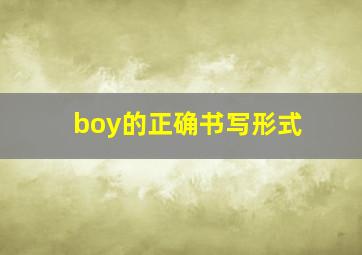 boy的正确书写形式