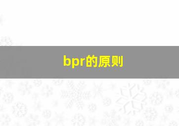 bpr的原则