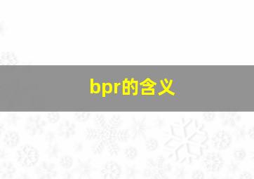 bpr的含义