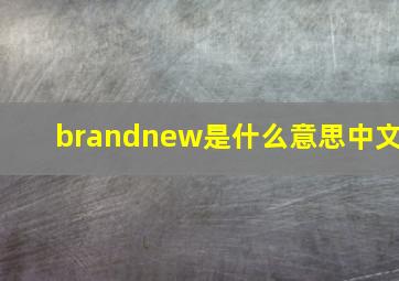 brandnew是什么意思中文