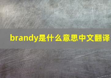 brandy是什么意思中文翻译