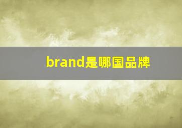 brand是哪国品牌