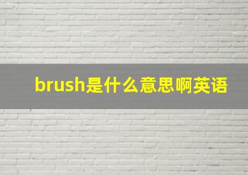 brush是什么意思啊英语