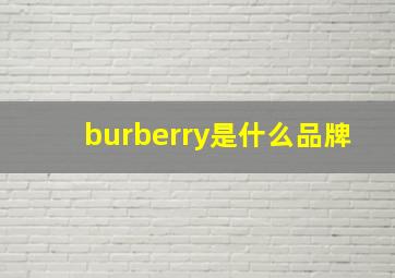 burberry是什么品牌