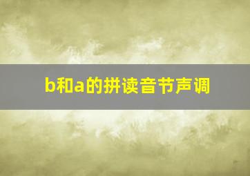 b和a的拼读音节声调