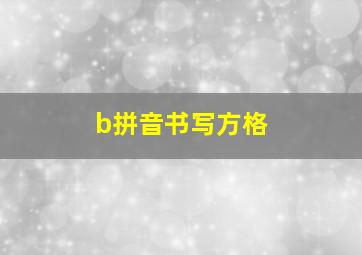 b拼音书写方格