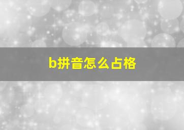 b拼音怎么占格