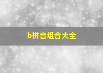 b拼音组合大全