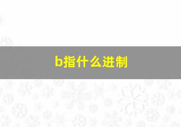 b指什么进制