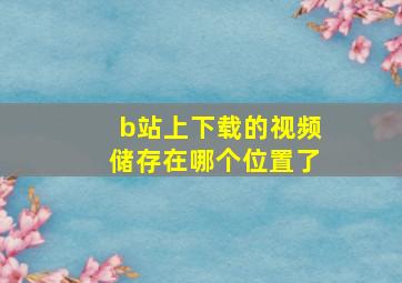 b站上下载的视频储存在哪个位置了