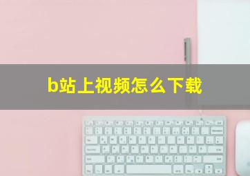 b站上视频怎么下载