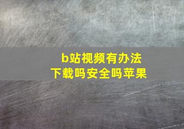 b站视频有办法下载吗安全吗苹果