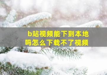 b站视频能下到本地吗怎么下载不了视频