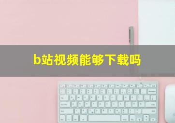 b站视频能够下载吗