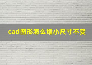 cad图形怎么缩小尺寸不变