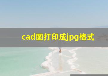 cad图打印成jpg格式