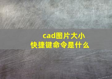 cad图片大小快捷键命令是什么