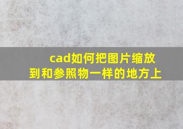 cad如何把图片缩放到和参照物一样的地方上