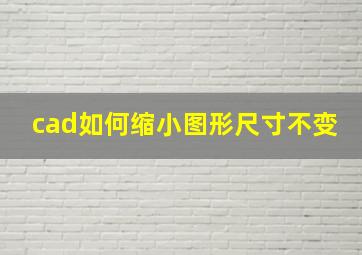 cad如何缩小图形尺寸不变