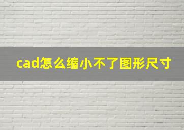 cad怎么缩小不了图形尺寸