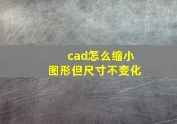 cad怎么缩小图形但尺寸不变化