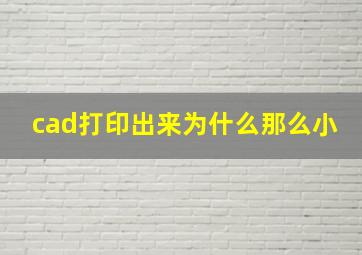 cad打印出来为什么那么小