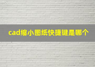 cad缩小图纸快捷键是哪个