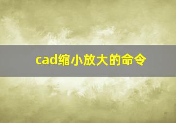 cad缩小放大的命令