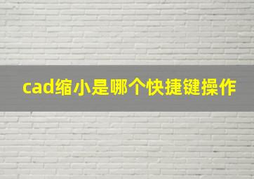 cad缩小是哪个快捷键操作