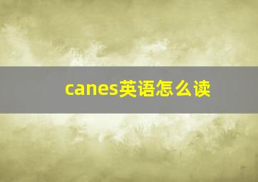 canes英语怎么读