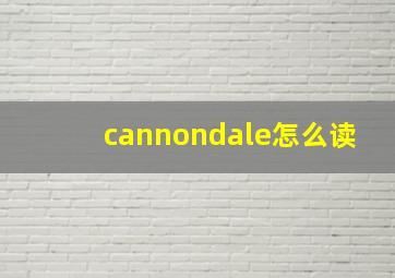 cannondale怎么读