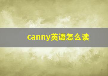 canny英语怎么读