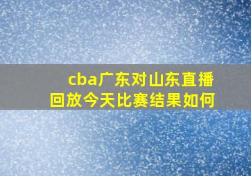 cba广东对山东直播回放今天比赛结果如何