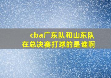 cba广东队和山东队在总决赛打球的是谁啊