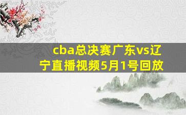 cba总决赛广东vs辽宁直播视频5月1号回放