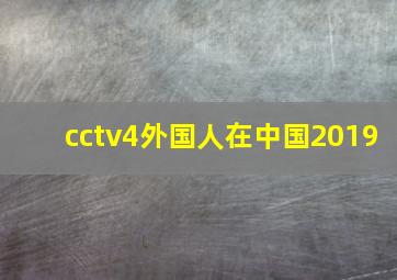 cctv4外国人在中国2019