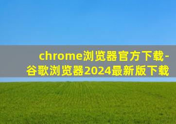 chrome浏览器官方下载-谷歌浏览器2024最新版下载