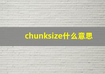 chunksize什么意思