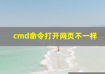 cmd命令打开网页不一样