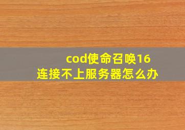 cod使命召唤16连接不上服务器怎么办