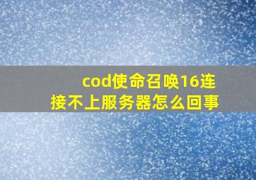 cod使命召唤16连接不上服务器怎么回事