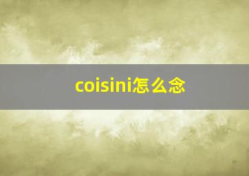 coisini怎么念