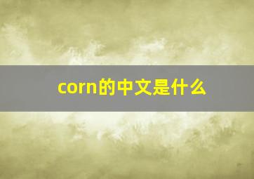 corn的中文是什么