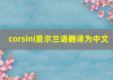 corsini爱尔兰语翻译为中文