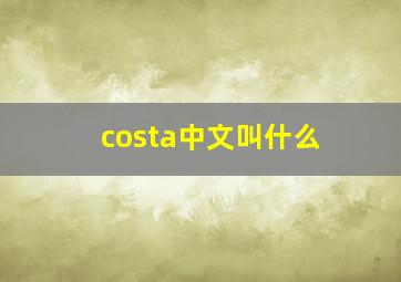 costa中文叫什么