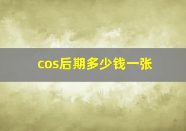 cos后期多少钱一张