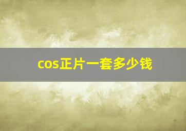 cos正片一套多少钱